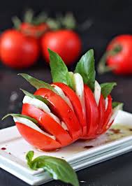 Tomato Mozzarella Basil With A Balsamic Reduction Tomato Mozzarella Salad Food Presentation Food Humor