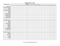 Printable Monthly Period Tracker
