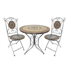 Dunelm Mill Mosaic Cream Bistro Set Sillas Mesas Hierro