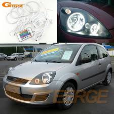 For Ford Fiesta Facelift 2005 2006 2007 2008 Excellent Angel Eyes Multi Color Ultra Bright Rgb Led Angel Eyes Kit Halo Ri Ford Fiesta Led Angel Eyes Car Lights