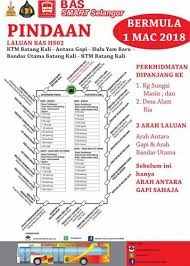 Perkhidmatan bas percuma di kawasan mbsa melibatkan laluan sejauh 21 km. Bas Smart Selangor Laluan Batang Kali Dipinda Selangorkini