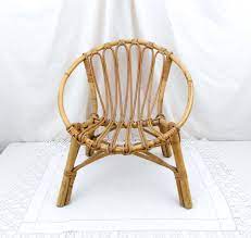 vintage child s rattan chair mid century child bamboo seat kids furniture bedroom dolls house playroom school dec rattan chair chair mid century chair