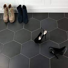 They are as versatile as they are beautiful. Ivy Hill Tile Langston 10 X 11 Porcelain Concrete Look Wall Floor Tile Black Floor Tiles Entryway Tile Hexagon Tiles