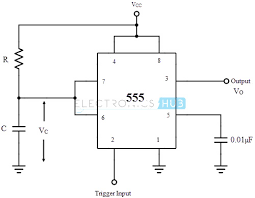 Adjustable on off timer(using 555 astable mode) in this circuit a timer with cyclic on off operations is designed. Monostable Multivibrator Using 555 Timer