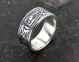 Viking Wolf Ring Sterling Silver Medieval Norse Jewelry Etsy In 2021 Mens Wedding Rings Unique Celtic Wedding Rings Wolf Ring