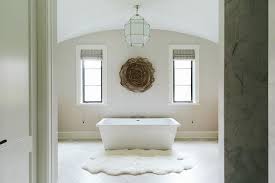 White And Beige Bathroom With Curved Ceiling Transitional Bathroom