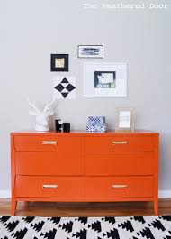 Black And Orange Dresser Top Ten Furniture Makeovers And Projects Of 2014 The Weathered Door Orange Painted Furniture Orange Furniture Furniture Makeover
