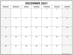 Skriva ut en tom kalender outlook. December 2021 Kalender Svenska Kalender December