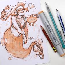 The Sun Will Rise And We Will Try Again Drawing Mermay 06 I M Having A Hard Time With The Shoulders I Ll Try Again Tomorrow So Many Merms Still Left To Draw Illustration Art Drawing Mermaid Art Cute Art