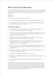 This branch manager job description template includes key branch manager duties and responsibilities. Branch Treasurer Job Description Templates At Allbusinesstemplates Com