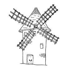 Coloring page of rural landscape. Windmill Coloring Pages Books 100 Free And Printable