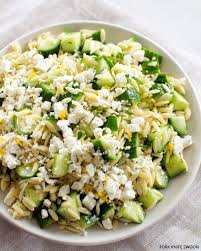 Lemony Orzo Pasta Salad With Feta And Cucumber Summer Pasta Salad Food Pasta Dishes