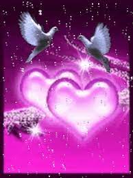 Animated Love Birds Doves Hearts Heart Valentine Pink Snow Glitter Romance Romantic Love Animation Wallpaper Animated Wallpapers For Mobile Love Gif