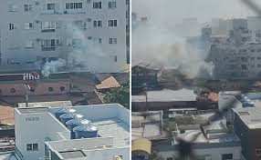 Incêndio atinge prédio de restaurante 'Ilha do Caranguejo' em Jardim Camburi