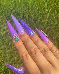 1 738 Likes 42 Comments Nails By Vic Polygel Vic On Instagram I Tried The Purple Polygel K Diy Acrylic Nails Stiletto Nails Designs Stilletto Nails