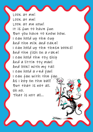 Poems From Dr Seuss Little Miss Glamour Goes To Kindergarten The Cat In The Hat 2012 Poem For Kids Dr Seuss Crafts Dr Seuss Activities