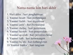Ketika semua makhluk hidup mati, maka oleh allah akan dibangkitkan kembali. Iman Kepada Hari Akhir