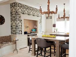 A chalkboard wall in the kitchen could not be a simpler kitchen accent wall idea. Transitional Kitchen With Damask Wallpaper Accent Wall Hgtv