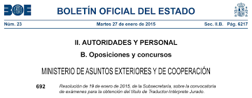 Convocatoria Del Examen De Traductor Jurado 2015