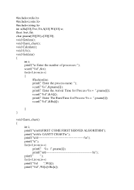 Fcfs Cpu Scheduling With Gantt Chart