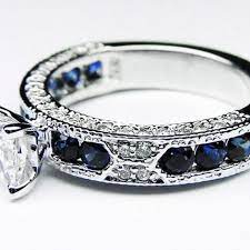 I Love Colour In Wedding Rings Navy Blue Diamond Ring Blue Sapphire Wedding Ring Diamond Engagement Rings Vintage Vintage Engagement Rings