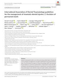 Pdf International Association Of Dental Traumatology Guidelines For The Management Of Traumatic Dental Injuries 2 Avulsion Of Permanent Teeth