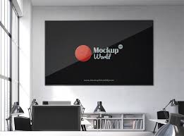 Original mockups provide solutions for the designer's problem of having to print the design in order to visualize it, allowing that the design is immediately accessible to the potential clients. Free Office Interior With Big Horizontal Frame Mockup Mockup World Hq