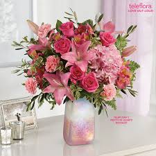 Teleflora S Blushing Gemstone Bouquet In Covington Ky In 2020 Pink Rose Bouquet Rose Floral Arrangements Flower Delivery