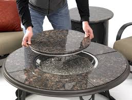 42 Inch Granite Top Fire Pit Table Lazy Susan Fire Pit Gas Fire Pit Table Fire Pit Backyard