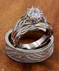 Symbolic Of Your Love S Eternal Growth This Tree Ring Set Includes Our Embracing Tre Branch Engagement Ring Unique Engagement Rings Halo Wedding Rings Vintage