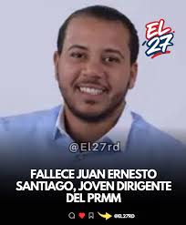 Falleció ayer en la tarde el joven Juan Ernesto Santiago, integrante de una  reconocida familia de dirigentes del Partido Revolucionario Moderno (PRM),  luego de que sucumbiera mientras intentaba salvar a dos niños