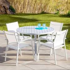 table de jardin extensible 10 places aluminium murano 270 x 90 cm blanche salon de jardin table et chaise mesa y sillas decoraciones de casa conjunto jardin