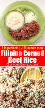 Filipino Corned Beef Rice Recipe Beef And Rice Corned Beef Corned Beef Recipes