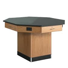 Octagon Lab Workstation 60 Diameter Pedestal Base No Sink By Diversified Woodcrafts Wood Crafts Workstation Octagon