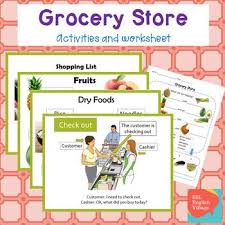 Grocery Store Supermarket Esl Food Vocab Dialogue Powerpoint And 2 Worksheets Vocab Grocery Store Grocery Supermarket