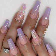 Nails Claws Make Up On Instagram Glossy Glitter Nails 1 7 Tag Your Friends Fol In 2021 Acrylic Nails Coffin Pink Purple Acrylic Nails Purple Nails