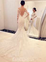 About 79% of these are wedding dresses, 15% are evening dresses, and 1% are a wide variety of mermaid long sleeve lace wedding dresses options are available to you, such as feature, fabric type, and material. Ericdress Mermaid Lace Appliques Long Sleeves Wedding Dress 12239597 Ericdress Com