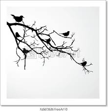 Bird On Branch Drawing Free Art Print Of Birds On Branch Branch Drawing Bird Drawings Bird Sketch