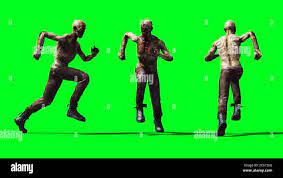 Zombie green screen isolate. Realistic 3d rendering Stock Photo - Alamy