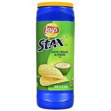 Lays Stax Sour Cream Onion Potato Chips 5 5 Oz Canisters Sour Cream And Onion Sour Cream Snack Chips