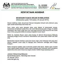 Kenyataan Akhbar Keadaan Cuaca Sejuk Di Malaysia Malaysia