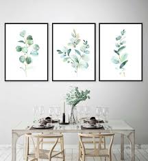 Watercolor Eucalyptus Prints Botanical Prints Greenery Art Etsy Dining Room Wall Decor Dining Room Art Dining Room Wall Art