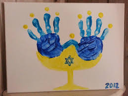 Handprint Menorah Holiday Crafts For Kids Baby Footprint Crafts Hanukkah Crafts