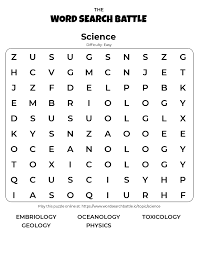 Word games are an entertaining way to learn. Printable Science Word Search