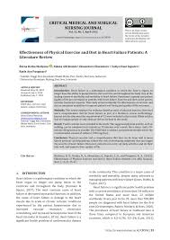 PDF) Effectiveness of Physical Exercise and Diet in Heart Failure Patients:  A Literature Review