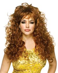 No need to register, buy now! Curly Long Hair Wig Brunette Curly Wig Synthetic Hair Wig Karneval Universe