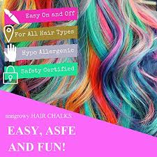 Hair chalk is the answer. Hair Chalk For Girls Kids Temporary Hair Color 12 Colors Non Toxic Washable Hair Chalk Pens For Dark Hair And Blonde Brown Auburn Hair Birthday Present Pricepulse