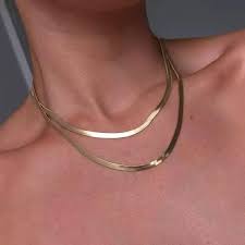 Herringbone Choker Gold Layering Necklace Snake Chain Snake Necklace Flat Snake Necklace 14k Gold Necklace No Fade Statement Necklace Gold Snake Chain Snake Necklace Gold Necklace Layered