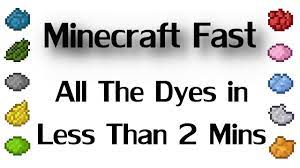 Any dye used on a cauldron filled with water => colored water for leather armordyeing Minecraft Fast All The Dyes In Less Than 2 Minutes Youtube