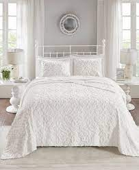 Attractive sunbursts adorn the headboards in the collection, while each piece features inlaid, shimmering trim for an added touch of sparkle. Madison Park Sabrina 3 Pc Full Queen Tufted Cotton Chenille Bedspread Set Reviews Quilts Bedspreads Bed Bath Macy S